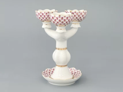 Подсвечник Трехрожковый Тюльпан Сетка-Блюз арт. 80.50232.00.1, 