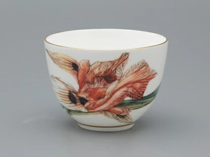 Чашка с блюдцем L’Art des Fleurs в подарочной упаковке, форма Весенняя 2, рисунок Тигровый ирис, арт 81.33404.00.1, 