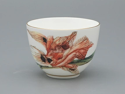 Чашка с блюдцем L’Art des Fleurs в подарочной упаковке, форма Весенняя 2, рисунок Тигровый ирис, арт 81.33404.00.1