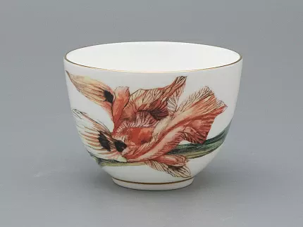 Чашка с блюдцем L’Art des Fleurs в подарочной упаковке, форма Весенняя 2, рисунок Тигровый ирис, арт 81.33404.00.1