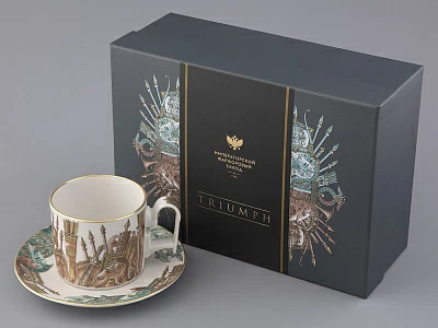 Чашка с блюдцем в подарочной упаковке, форма Охотничий, рисунок Триумф Victoria, арт. 81.32470.00.1