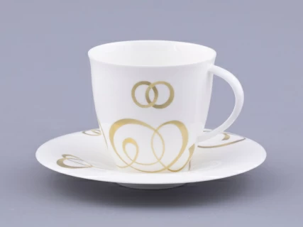Чашка с блюдцем чайная форма Оливия рисунок Колечки, арт. 81.31427.00.1,  Чашка с блюдцем чайная форма Оливия рисунок Колечки, арт. 81.31427.00.1,