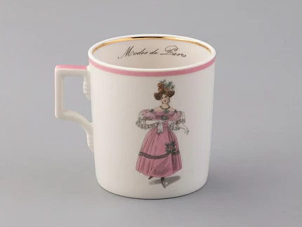 Чашка с блюдцем чайная 220 мл форма Гербовая рисунок Modes de Paris 1828 арт. 81.25414.00.1