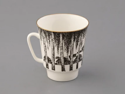 Подарочный набор на 2 персоны Чашка с блюдцем форма Майская, рисунок Русские писатели Есенин, Цветаева, арт. 81.33293.00.1, 