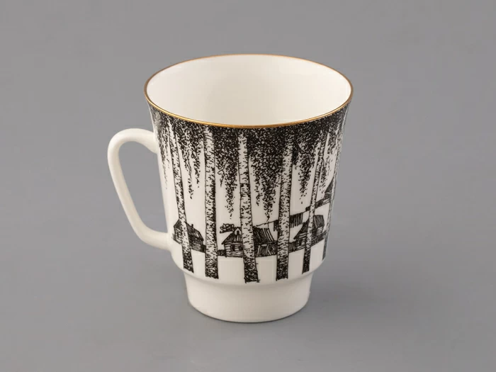 Подарочный набор на 2 персоны Чашка с блюдцем форма Майская, рисунок Русские писатели Есенин, Цветаева, арт. 81.33293.00.1, 