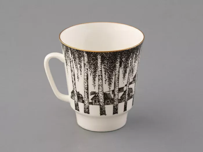 Подарочный набор на 2 персоны Чашка с блюдцем форма Майская, рисунок Русские писатели Есенин, Цветаева, арт. 81.33293.00.1, 