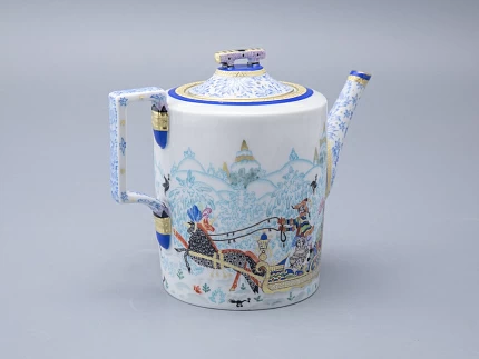 Чайник заварочный, форма Гербовая, рисунок Зимние забавы арт. 80.07795.00.1