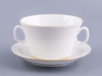Чашка с блюдцем для бульона Молодежная Золотая лента арт. 81.10974.00.1