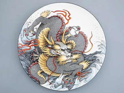 Декоративная тарелка в подарочной упаковке 300 мм, форма Восточная рисунок TATTOO Dragon арт. 81.31626.00.1 Декоративная тарелка в подарочной упаковке 300 мм, форма Восточная рисунок TATTOO Dragon арт. 81.31626.00.1