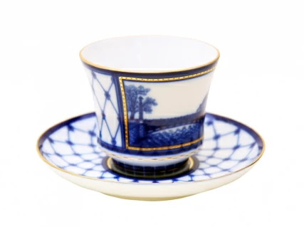 Чашка с блюдцем чайная 220 мл форма Банкетная рисунок Мост Пестеля арт. 81.16038.00.1, 
