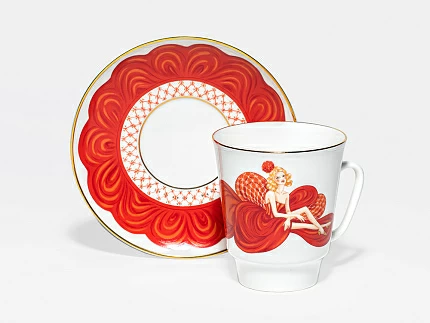 Чашка с блюдцем 165 мл, в подарочной упаковке, форма Майская, рисунок Обнаженные сердца, арт 81.10461.00.1