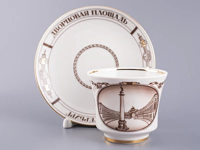 Чашка с блюдцем чайная 220 мл форма Банкетная рисунок Дворцовая площадь арт. 81.14848.00.1