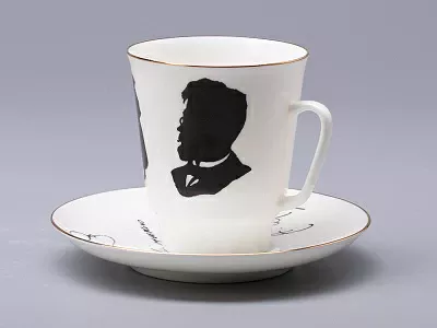 Чашка с блюдцем 165 мл форма Майская рисунок Русские писатели Чехов, арт. 81.31160.00.1