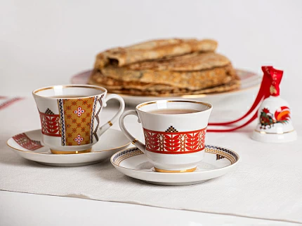 Чашка с блюдцем чайная 220 мл форма Банкетная рисунок Рушник арт. 81.28337.00.1