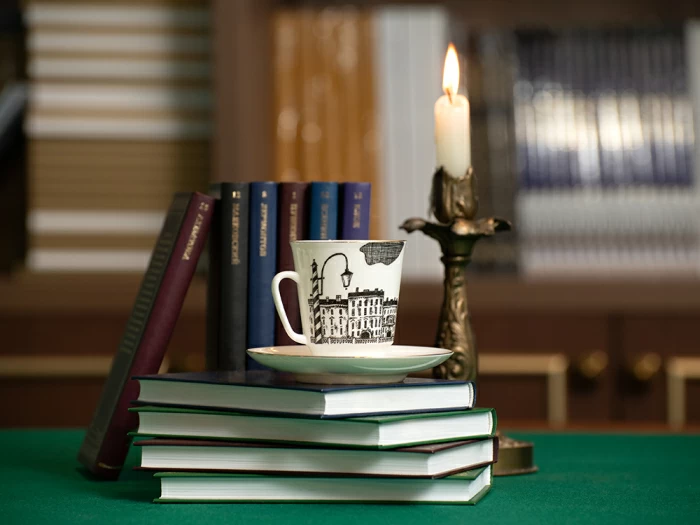 Чашка с блюдцем 165 мл форма Майская рисунок Русские писатели Достоевский, арт. 81.31158.00.1, 