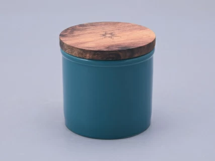 Набор банок 80 мм с деревянной крышкой (3 предмета), в подарочной упаковке, форма Стандартная, рисунок Календа, арт 42.00071.00.1, 