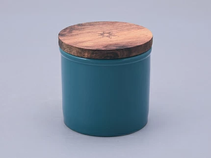 Набор банок 80 мм с деревянной крышкой (3 предмета), в подарочной упаковке, форма Стандартная, рисунок Календа, арт 42.00071.00.1