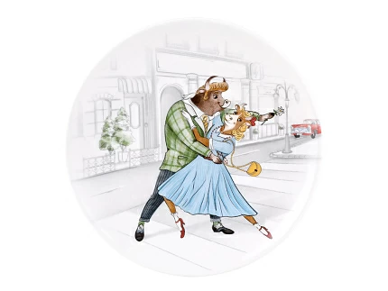 Тарелка декоративная 195 форма Эллипс рисунок Быки-стиляги"Бродвей", арт. 80.35705.00.1