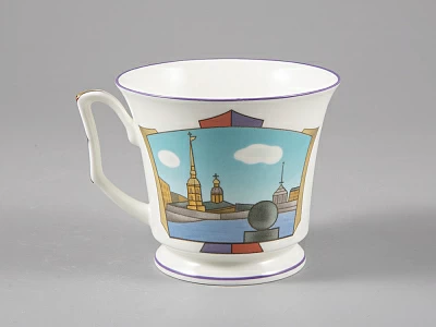 Чашка с блюдцем чайная, форма Юлия рисунок Петербургские картинки. Невские берега, арт. 81.29022.00.1