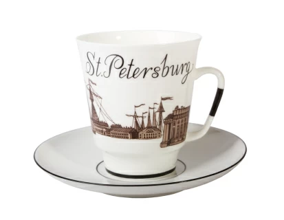 Чашка с блюдцем кофейная 165 мл форма Майская рисунок До свидания Петербург 4 арт. 81.15604.00.1, 