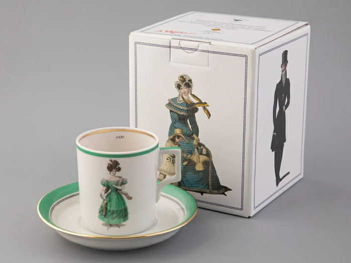 Чашка с блюдцем чайная 220 мл форма Гербовая рисунок Modes de Paris 1830 арт. 81.25415.00.1, 