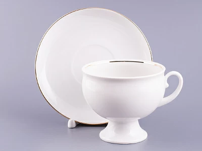 Чашка с блюдцем чайная 360 мл форма Классическая рисунок Золотой кантик арт. 81.15302.00.1