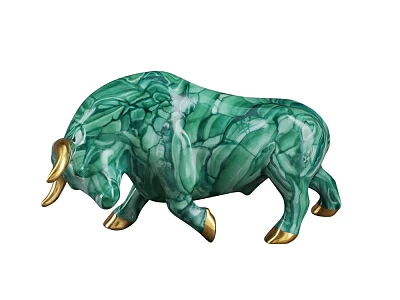Скульптура Коррида бык Малахитовый, арт. 82.36585.00.1