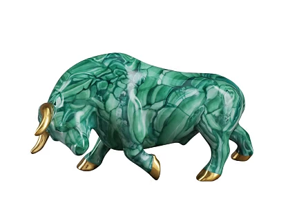 Скульптура Коррида бык Малахитовый, арт. 82.36585.00.1