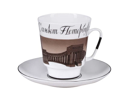 Чашка с блюдцем кофейная 165 мл форма Майская рисунок До свидания Петербург 2 арт. 81.15817.00.5