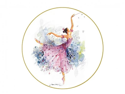 Тарелка декоративная 195 мм форма Эллипс рисунок Фея сирени арт. 80.86807.00.1