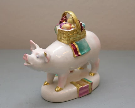 Скульптура Свинка с корзиной Свинка с корзиной арт. 62.00837.00.5