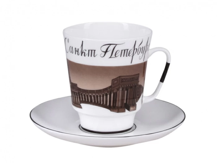 Чашка с блюдцем кофейная 165 мл., форма Майская, рисунок До свидания Петербург 2 арт. 81.15817.00.5, 
