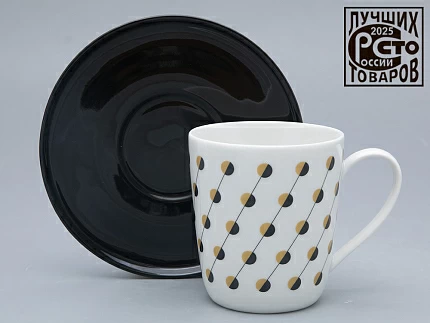 Чашка с блюдцем чайная форма Колокол рисунок Балтийский берег 2, арт. 81.31863.00.1