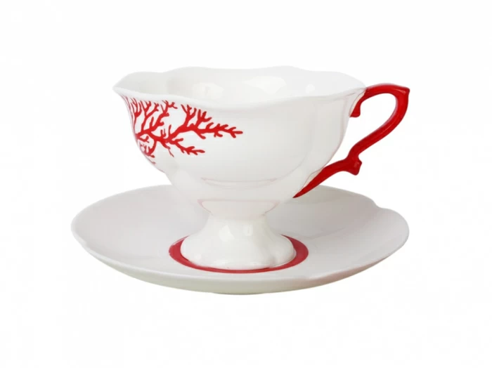 Чашка с блюдцем чайная 220 мл форма Наташа рисунок Коралл арт. 81.17717.00.1, 