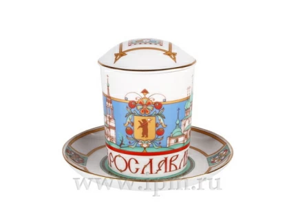 Бокал с блюдцем и с крышкой Ярославль 380 мл арт. 81.21378.00.1, 