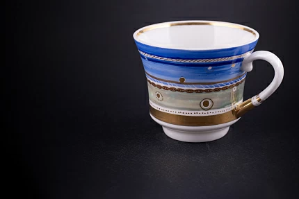 Чашка с блюдцем 220мл, Зима в голубом, форма Банкетная арт 61.21044.00.1