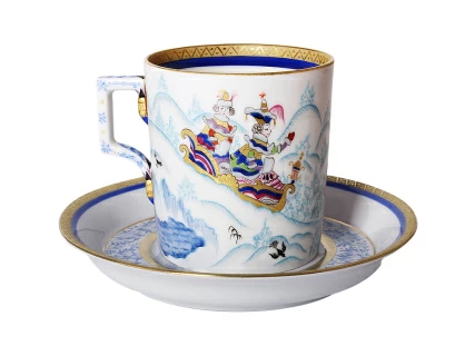 Чашка с блюдцем чайная форма Гербовая рисунок Зимние забавы 3 арт. 81.15745.00.1, 