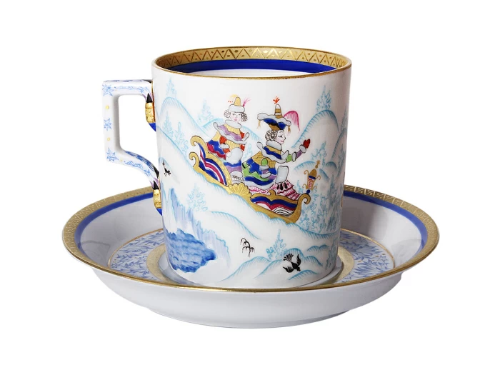 Чашка с блюдцем чайная форма Гербовая рисунок Зимние забавы 3 арт. 81.15745.00.1, 