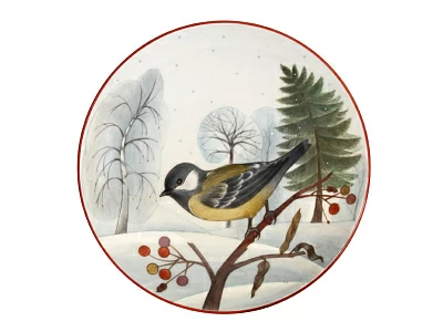 Декоративная тарелка 195 мм форма Эллипс рисунок Большая синица арт. 80.80789.00.1