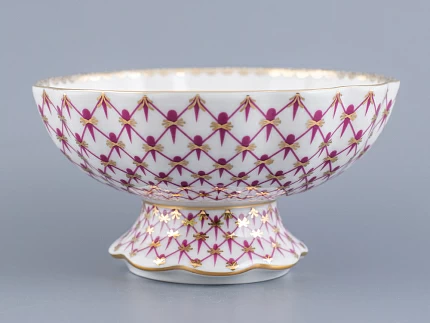 Ваза для конфет форма Тюльпан, рисунок Сетка-Блюз, арт 80.50209.00.1