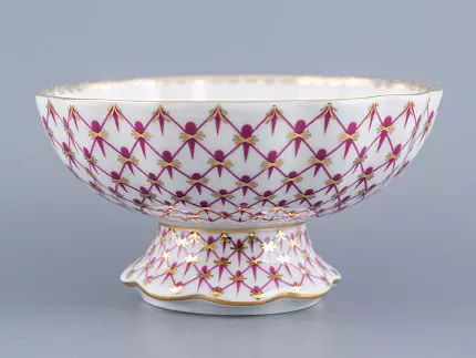 Ваза для конфет форма Тюльпан, рисунок Сетка-Блюз, арт 80.50209.00.1