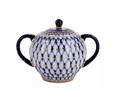 Сервиз чайный форма Тюльпан рисунок Кобальтовая сетка, 6 персон 20 предметов, арт. 81.11141.03.1