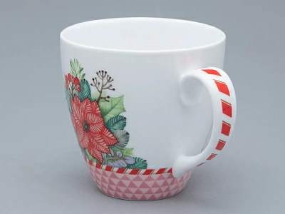 Бокал с блюдцем форма Весна рисунок Зимняя история (розовый) арт. 81.31857.00.1