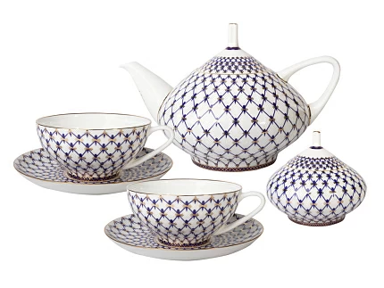 Сервиз чайный форма Купольная рисунок Кобальтовая сетка, 6 персон 14 предметов, арт. 81.21513.00.1 Сервиз чайный форма Купольная рисунок Кобальтовая сетка, 6 персон 14 предметов, арт. 81.21513.00.1