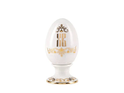 Яйцо пасхальное на подставке форма Нева рисунок ХВ (вензель) арт. 80.99313.00.1