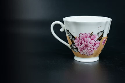 Чашка чайная Желтая Роза на форме Гвоздика, арт 60.00209.00.1