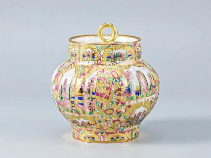 Сахарница, форма Волна, рисунок Весенние пейзажи, арт 80.00428.00.1, 