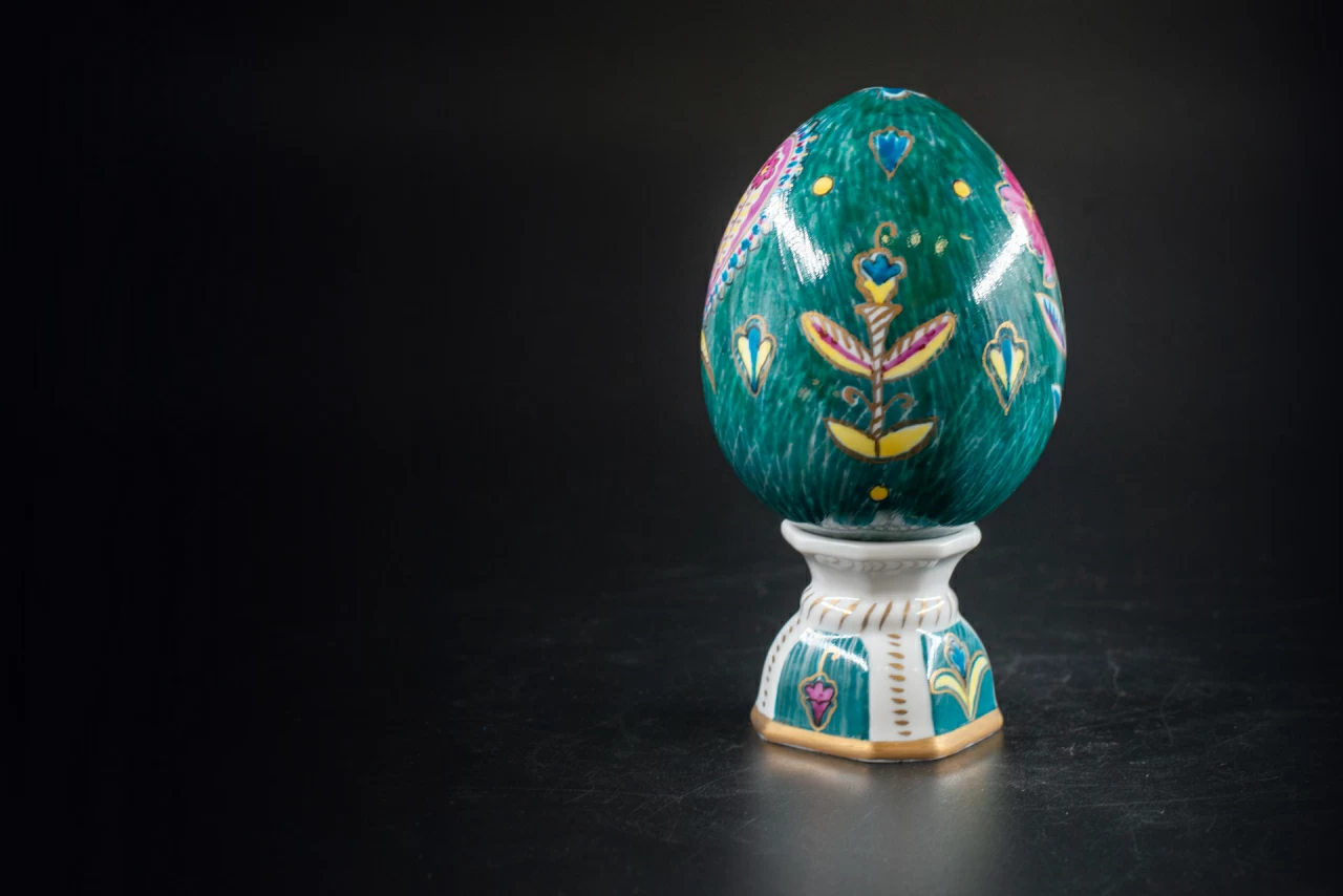 Яйцо пасхальное Зеленое с птицей, арт 60.09645.00.1, 