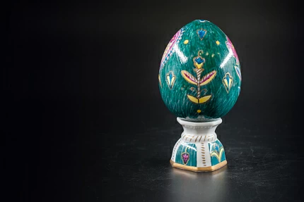 Яйцо пасхальное Зеленое с птицей, арт 60.09645.00.1
