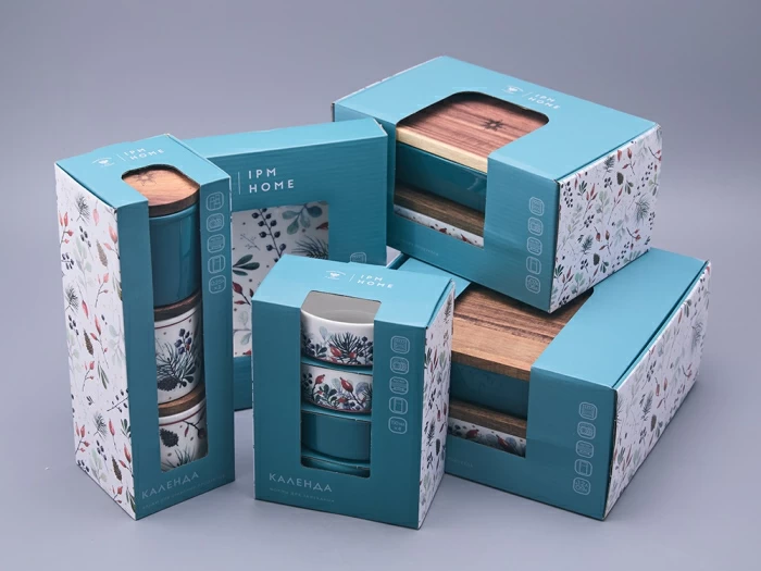 Набор для запекания с деревянной крышкой (2 предмета) в подарочной упаковке, форма Стандартная, рисунок Календа, арт 42.00075.00.1, 